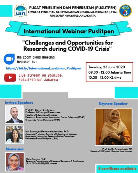 Puslitpen Uin Jakarta Holds Webinar On Research Challenges And