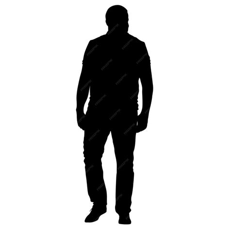 Premium Vector Black Silhouettes Man On White Background Vector Illustration