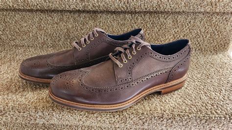 Cole Haan Mens Brown Leather Wingtip Oxfords Size 12 Gem