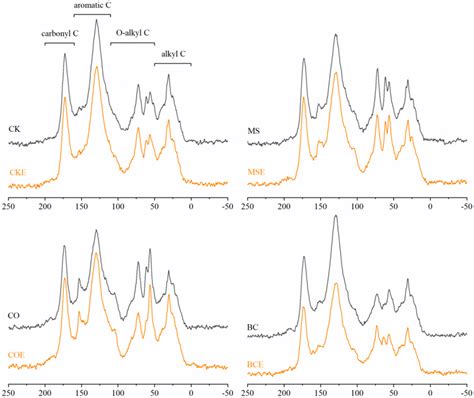 Solid state ¹³C CPMAS NMR spectra of HA under different treatments