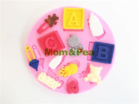 Mom Pea Molde de jabón de silicona ABC para decoración de tartas