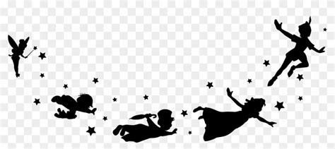 Peter Pan And Friends Flying Silhouette Peter Pan Png Free