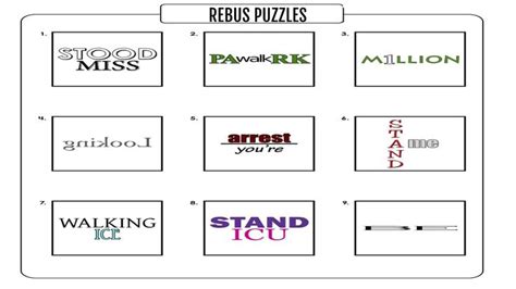 Rebus Brain Teasers Puzzles With Pictures And Answers Brain Teasers