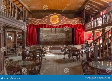 View of the Interior of the Classic Western Saloon Bar, with Typical ...