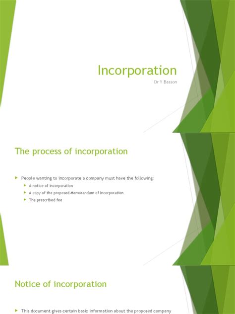 Incorporation | PDF