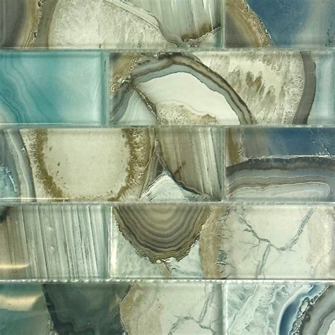 Nebula Glass Large Aquamarine 26 Polished Bella Casa Tile Collection