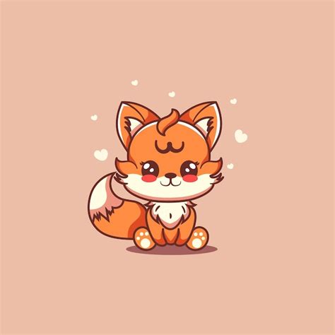 Premium Vector Cute Illustration Of Fox Kawaii Style