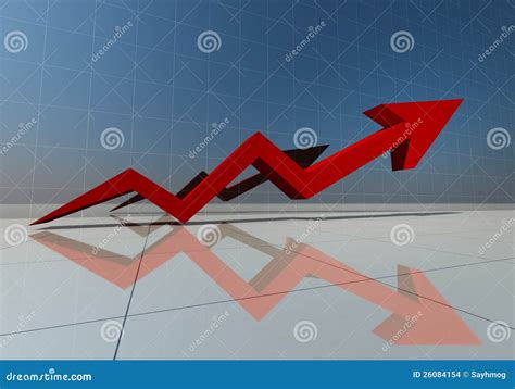 3d Rendering Of Red Arrow Graph High Stock Illustration Illustration Of Grow Factor 26084154