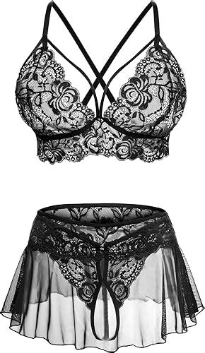 Amazon Cripom Womens Lingeries Black Lingerie For Women Lace Lingerie Sets Xs Clothing
