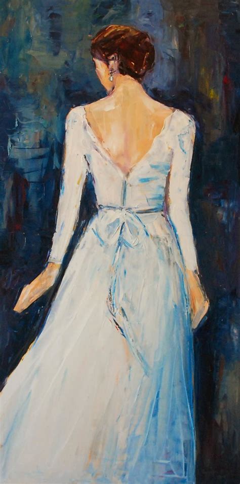 Girl In White Dress Painting At Paintingvalley Explore Collection