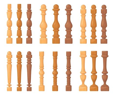 Balaustres de madera balaustrada de madera de dibujos animados con ...