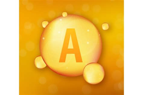 Vitamin A Gold Shining Icon Ascorbic Graphic By DG Studio Creative