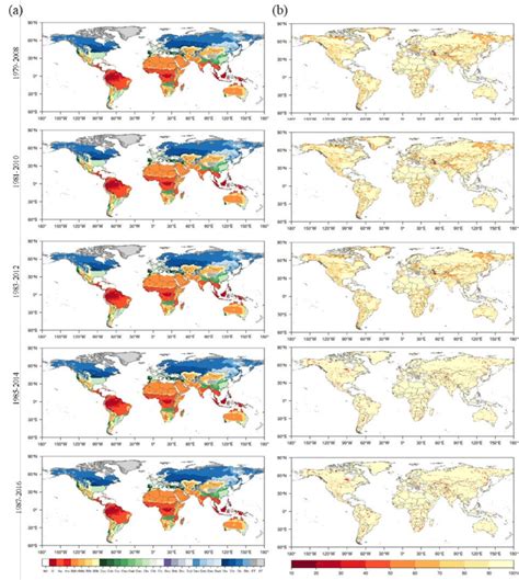 Global maps of Köppen Geiger climate classification for the historical