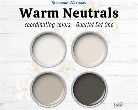 Warm Neutrals Color Palette With Sherwin Williams Paint Colors White