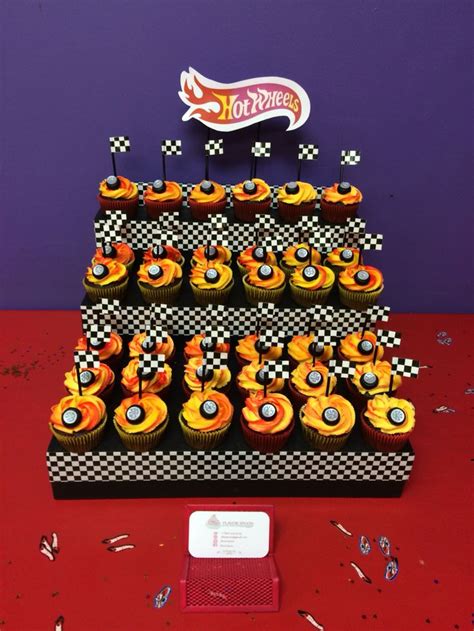 Hot Wheels Cupcakes Stand Hot Wheels Birthday Hotwheels Birthday Party Hot Wheels Cupcakes