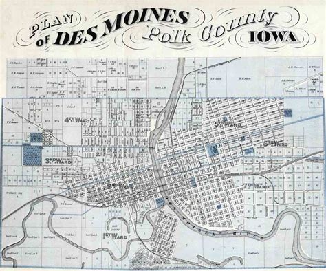 Des Moines 1875 Andreas Atlas Map Polk County Iowa IAGenWeb