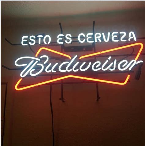 Esto Es Cerveza Budweiser Neon Sign Bar Sign Neon Light Z1259 Diy Neon Signs