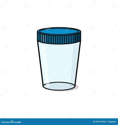 Specimen Cup Empty Urine Sample Blank Label Medical Examination Vector