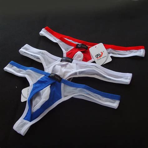 Sexy Men Underwear Jocks Straps WJ Brand Sheer Mens G String Gay Pouch