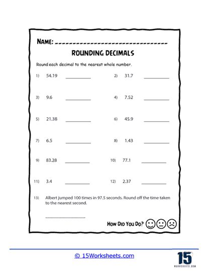 Rounding Decimals Worksheets 15 Worksheets Library