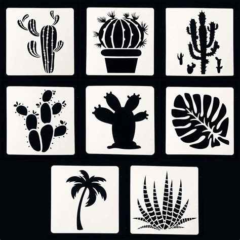 TIAMECH 8 Plantillas De Cactus Para Pintar Plantas Suculentas