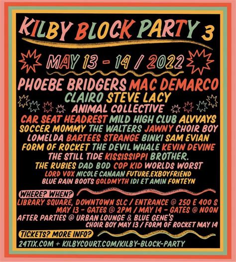 Kilby Block Party Lineup : r/Coachella