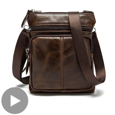 Bolso Cruzado Vintage Para Hombre Bandolera De Cuero Genuino Malet N