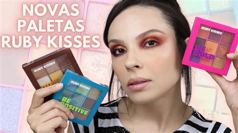 TESTANDO AS NOVAS PALETAS DE SOMBRAS DA RUBY KISSES YouTube