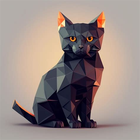 Premium Photo Cat Low Poly Vector Illustration