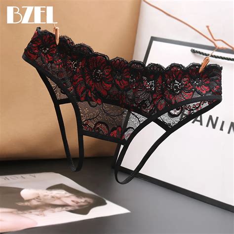 BZEL Calcinhas Sexy Er Ticas Femininas Roupa Interior Crotchless Para Sexo Lingerie De Renda