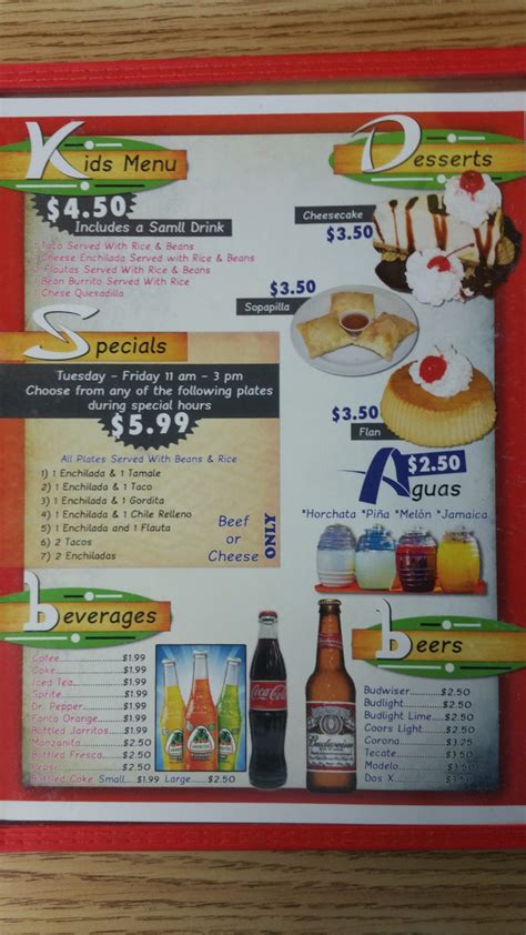 La Campana Restaurant Menu – Amarillo Menu