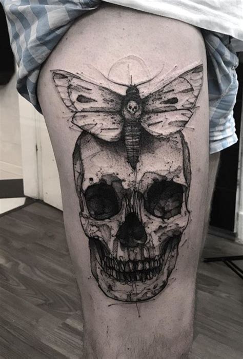 Kamil Mokot Skull And Moth Tattoo Skull Tattoo Skull Art Tattoo