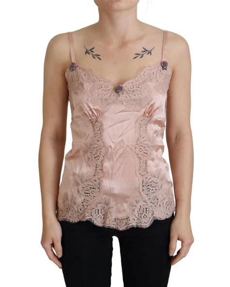 Dolce And Gabbana Satin Lace Tank Top Lingerie Sleepwear And Lingerie