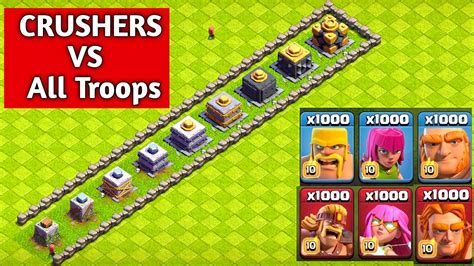 All Troops Vs Crusher Clash Of Clans Crusher Vs All Troops