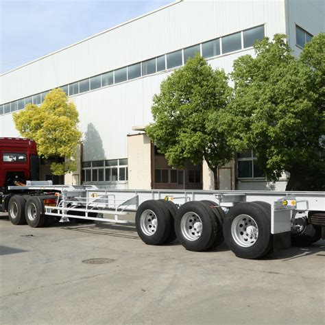 3 Axle 20FT 40FT Flatbed Container Semi Trailer With Twist Locks