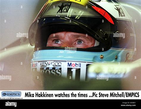 Mika Hakkinen Watches The Qualifying Times Hi Res Stock Photography And