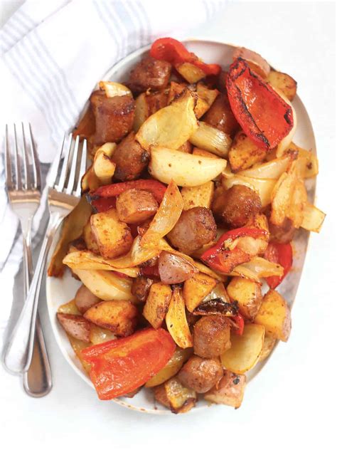 Air Fryer Sausage Peppers Onions And Potatoes Slow The Cook Down