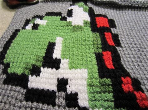 Crochet Blog- JellyBeanster: Crochet Mario Blanket Part 3- Yoshi