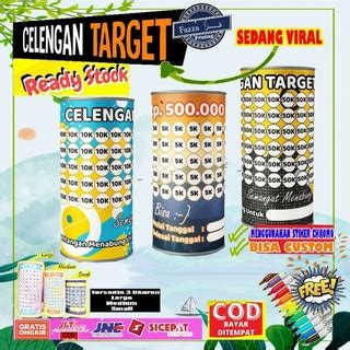 Jual Ukuran L Jumbo Celengan Target Murah Celengan Viral Celengan