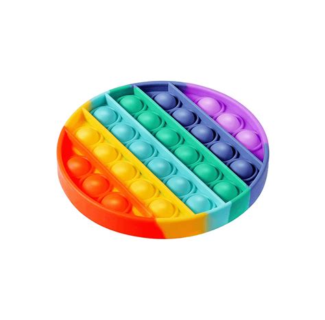 Pop It Fidget Toy Known From Tiktok Round Rainbow