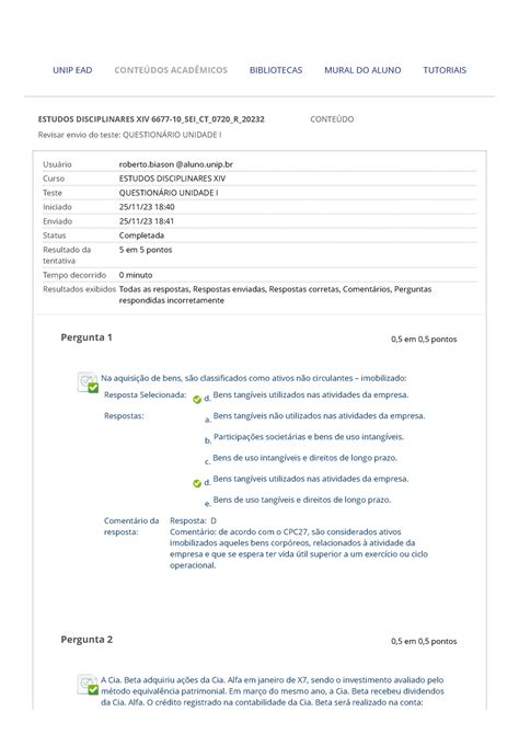 Revisar Envio Do Teste Question Rio Unidade I Estudos Revisar Envio