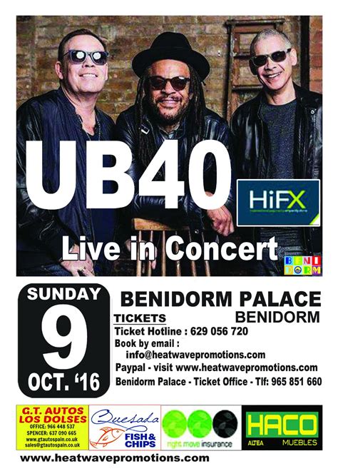 UB40 live Concert in Benidorm Palace - Benidorm Palace Tickets