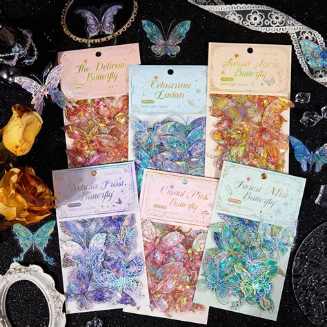 Journamm 20pcs Pack Butterfly Sticker Gold Foil DIY Scrapbooking