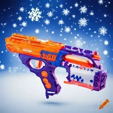 Nerf Gun Shooting With Snowflakes During Christmas On Craiyon