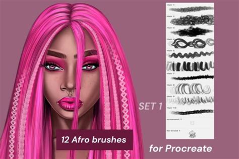 Procreate Afro Hair Brushes Set Graphic By Nastyafrim Creative