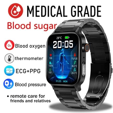 ECG PPG Painless Non Invasive Blood Glucose Smart Watch Men S Healthy