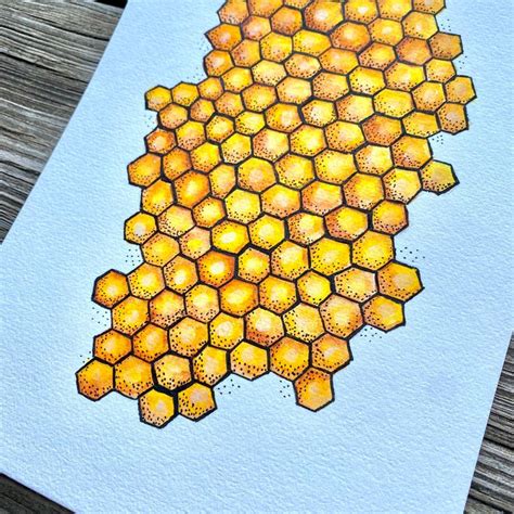 Honeycomb Original Watercolor Painting 6 X 9 Etsy Canada In 2023