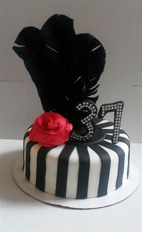 Red Black And White Birthday Cake Staceys Cake Creations Flickr