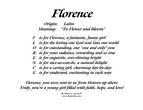 Meaning of Florence - LindseyBoo