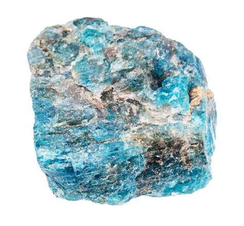 Raw Blue Apatite Mineral Isolated On White Stock Photo Image Of